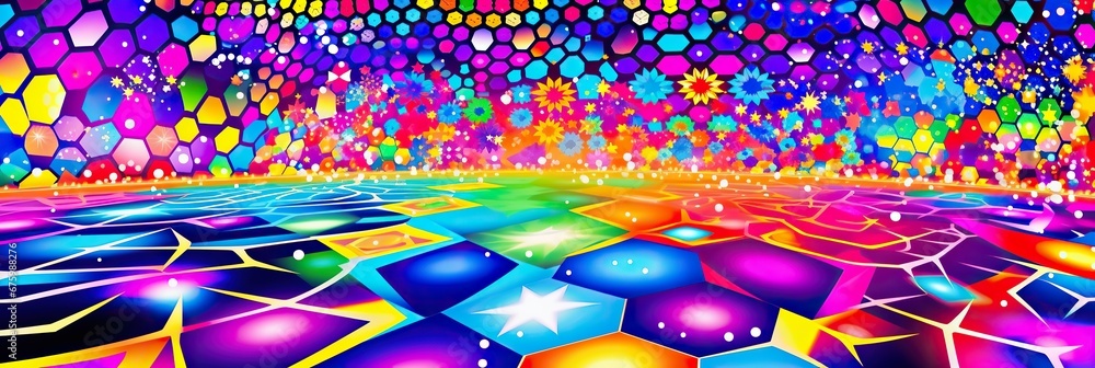 Poster abstract background with colorful neon lights