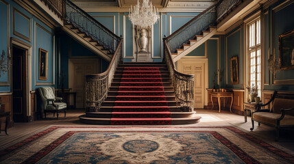 Obraz premium grand staircase english country house, interior architecture