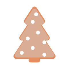 Classic Xmas biscuit isolated on white background. Vector illustration.