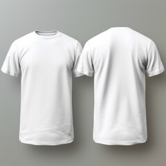 back white t shirt templates on a gray background.ai generative