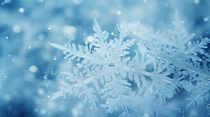 Fototapeta na wymiar Snowflake Winter Background with Glittering Silver Icy Texture for Festive Seasonal Designs