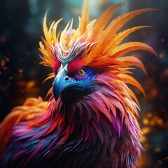 Fototapeta premium Mystical Creature: A Colorful Stunning Mythical Animal, Ideal for Screensavers and Desktop Backgrounds