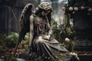 Fototapeta premium Beautiful Angel Statue in a Cemetery