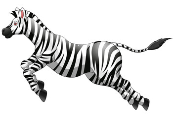 Vector illustration of Cute zebra cartoon isolated on white background.