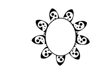 Circle Monogram Frame Border With Transparent Background