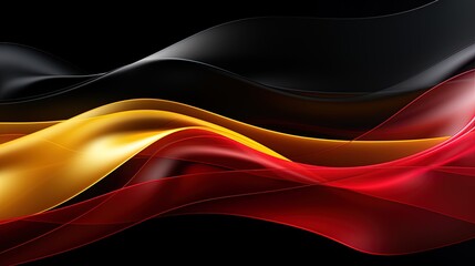 Aesthetic abstract background with red, yellow, and black waves. ai generative