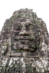 Fototapeta na wymiar Exterior of the Bayon temple with gargantuan faces, Angkor Thom, Angkor, Cambodia, Asia
