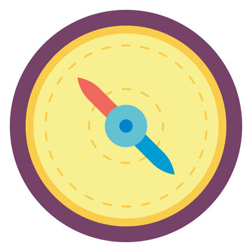 yellow compass with red and blue needle clip art preview