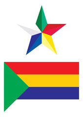 Druze Arab esoteric ethnoreligious Druze star and flag symbol