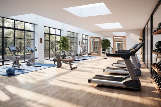 Fitness gym health club luxury villa .Home gym