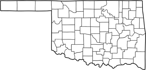 doodle freehand drawing of oklahoma state map.
