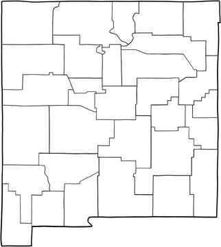 doodle freehand drawing of new mexico state map.