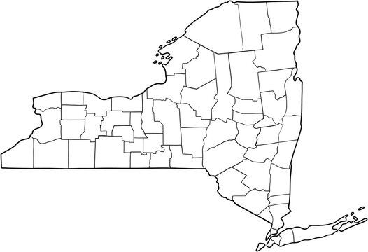 doodle freehand drawing of new york state map.