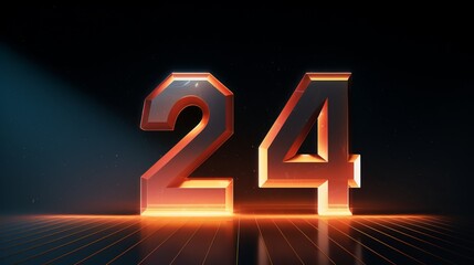 Abstract 2024 Symbol and Numeric 24 Backdrop Concept