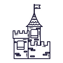 ISolated medieval castle Royalty icon Vector