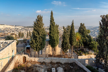 Fototapeta na wymiar Jerusalem old city from fortress, Israel.