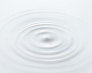 Milk circle ripple, splash water waves top view from drop on white background. Vector cosmetic cream, shampoo, milk product or yogurt swirl round texture surface template