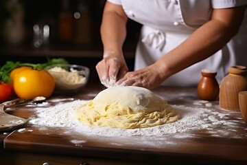 Obraz na płótnie Canvas kneading dough