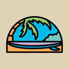 Surfing and summer graphic illustration vector art t-shirt design