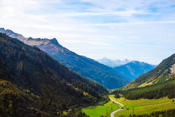 Fototapeta na wymiar Austrian Alps mountains. Beautiful landscape scene. Travels concept