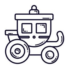 Isolated royalty carriage icon medieval Vector