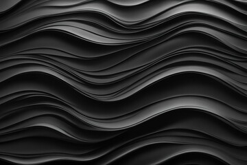Dark black and gray organic texture with waves and layers - obrazy, fototapety, plakaty