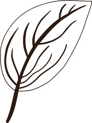 Simplicity autumn leaf freehand drawing