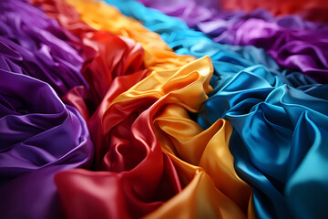 folds of fabric in rainbow colors, pride