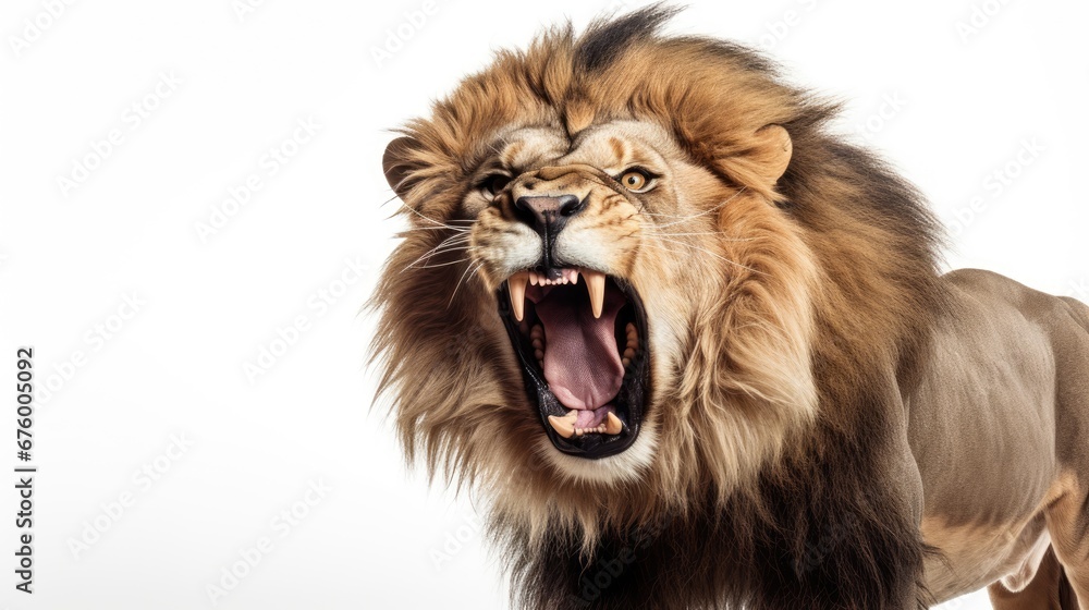 Aufkleber a lion with it's mouth open and it's mouth wide open with it's mouth wide open. generative ai