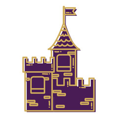 Fototapeta premium ISolated medieval castle Royalty icon Vector