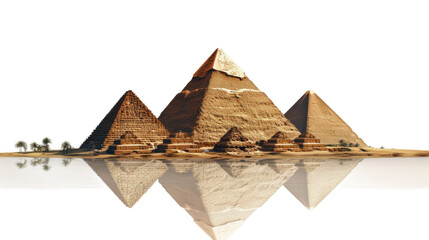 Giza pyramids on transparent background