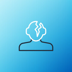 Line Solution to the problem in psychology icon isolated on blue background. Therapy for mental health. Colorful outline concept. Vector