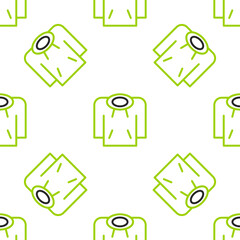 Line Hoodie icon isolated seamless pattern on white background. Hooded sweatshirt. Vector