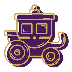 Isolated royalty carriage icon medieval Vector