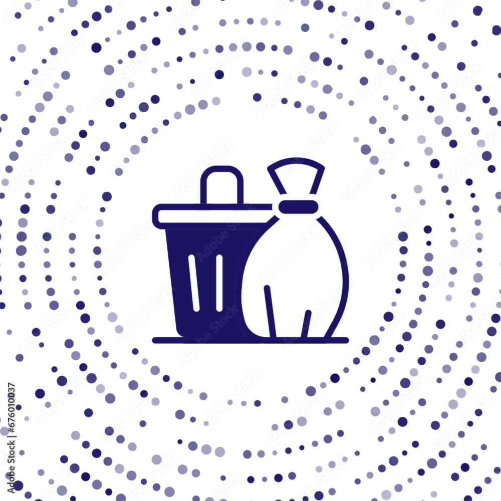 Poster blue trash can icon isolated on white background. garbage bin sign. recycle basket icon. office tras