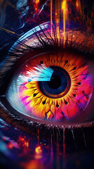 The All-Seeing Eye: Extremely Colorful and Dynamic, Perfect for Screensavers and Desktop Backgrounds, Volumetric Lighting
