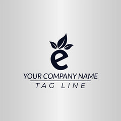 Modern unique creative letter E logo design, Minimalist E initial based vector icon.