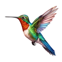Photo sur Plexiglas Colibri Watercolor Hummingbird. Hummingbird Clipart. Hand Drawn Bird Illustrations.
