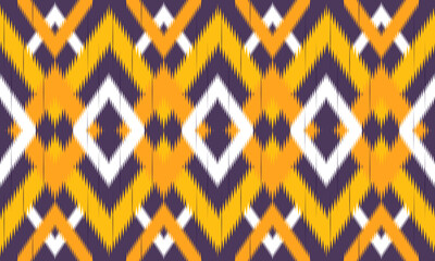 Ikat fabric, silk-cotton, beautifully woven, seamless, American style fabric pattern. Designed for dyeing and weaving threads