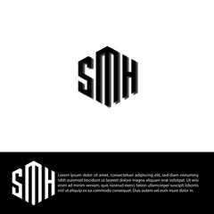 Premium SMH Logo Letter, Creative SM s m h Logo Icon Vector With Colorful Three Letter Image Design 