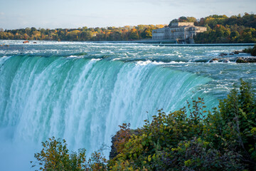The Niagara Falls from Canadian Side, waterfalls detail with birds