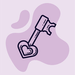 Isolated old castle key Royalty icon Vector