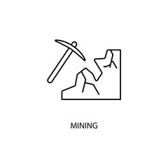 mining concept line icon. Simple element illustration. mining concept outline symbol design.