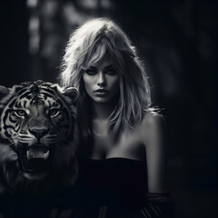 woman with tiger