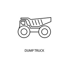 Dump Truck concept line icon. Simple element illustration. Dump Truck concept outline symbol design.