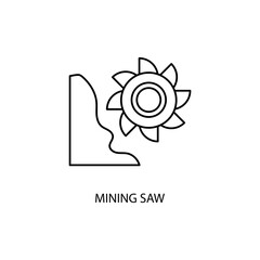 mining saw concept line icon. Simple element illustration. mining saw concept outline symbol design.