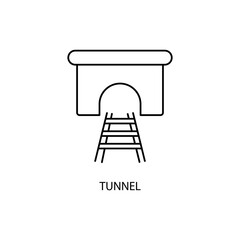 Train tunnel concept line icon. Simple element illustration. Train tunnel concept outline symbol design.