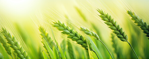 Green young wheat detail.  copy space fot text