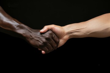 Interracial handshake. Cultural diversity concept