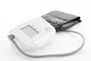 tonometer and pulse oximeter on white background